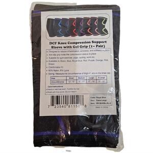 DCF Knee Compression Support Sleeve with Gel Grip 1 Pair XL
